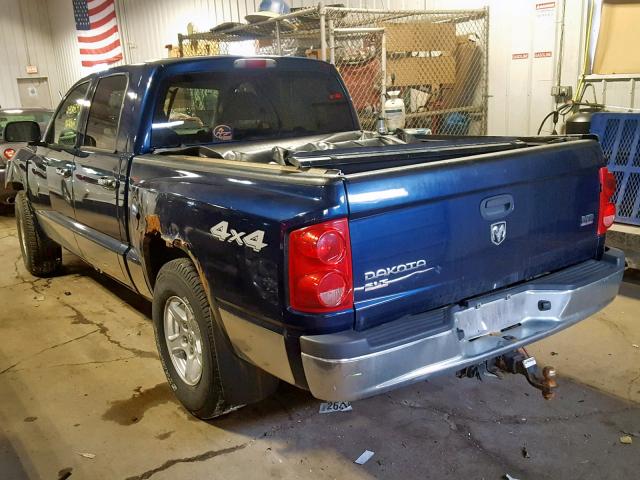 1D7HW48J15S306521 - 2005 DODGE DAKOTA QUA BLUE photo 3