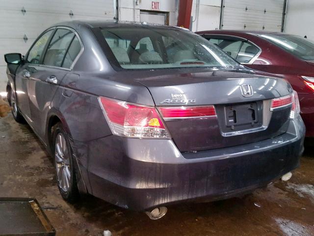 1HGCP3F81BA018819 - 2011 HONDA ACCORD EXL GRAY photo 3