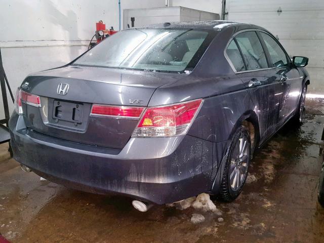 1HGCP3F81BA018819 - 2011 HONDA ACCORD EXL GRAY photo 4