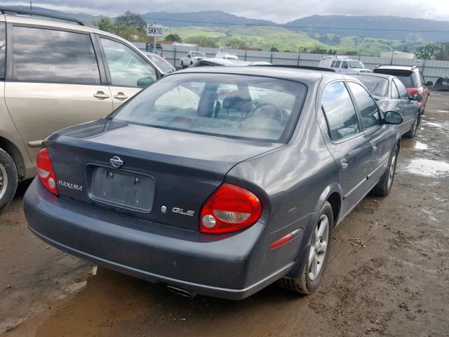 JN1CA31D81T612995 - 2001 NISSAN MAXIMA GXE GRAY photo 4