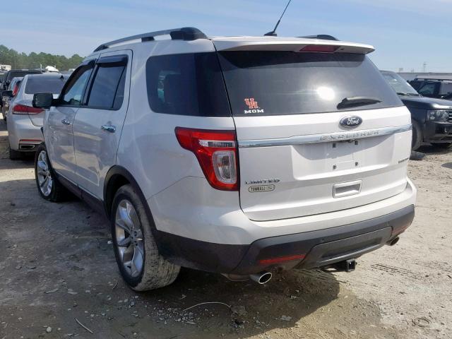 1FM5K7F82EGB17708 - 2014 FORD EXPLORER L WHITE photo 3