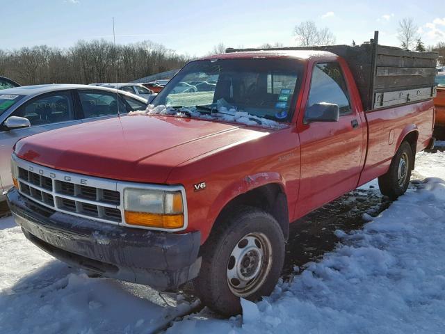 1B7GG26X6SS273719 - 1995 DODGE DAKOTA RED photo 2