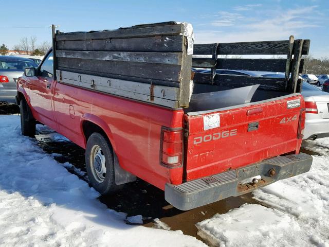 1B7GG26X6SS273719 - 1995 DODGE DAKOTA RED photo 3