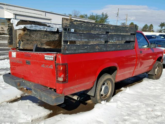 1B7GG26X6SS273719 - 1995 DODGE DAKOTA RED photo 4