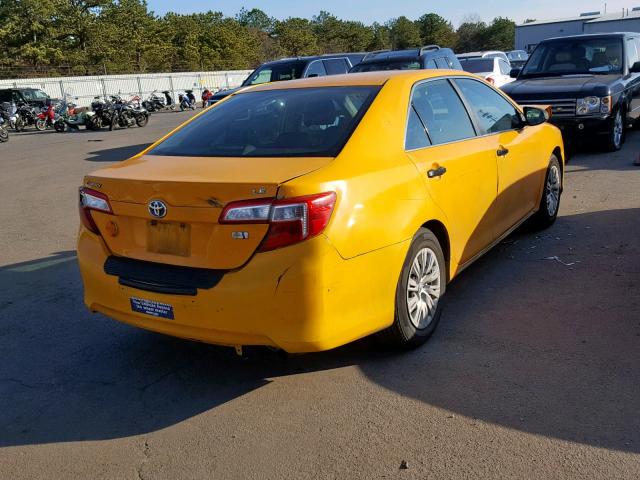 4T1BD1FK6CU049322 - 2012 TOYOTA CAMRY HYBR YELLOW photo 4