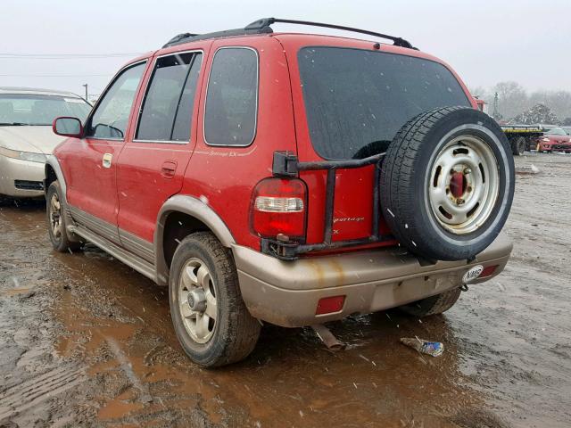 KNDJA723X15697215 - 2001 KIA SPORTAGE RED photo 3