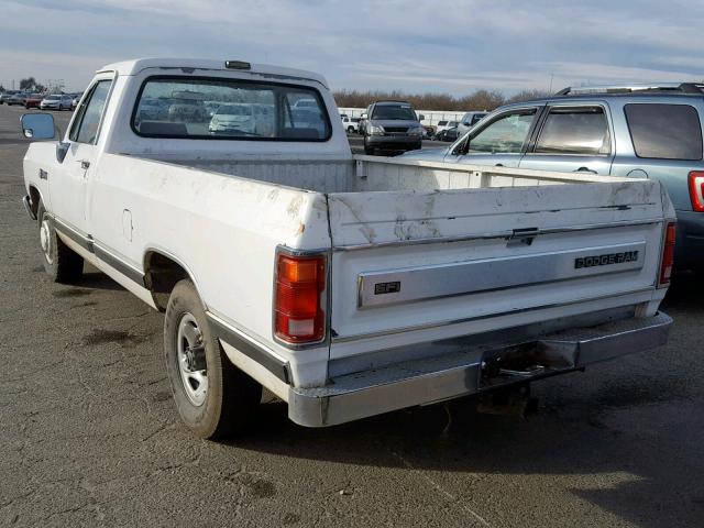 1B7KE26Z9LS665760 - 1990 DODGE D-SERIES D WHITE photo 3