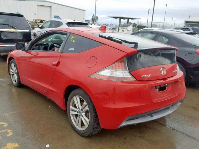 JHMZF1C44BS014757 - 2011 HONDA CR-Z RED photo 3