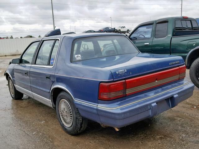 1C3XA3630PF634936 - 1993 CHRYSLER LEBARON LE BLUE photo 3