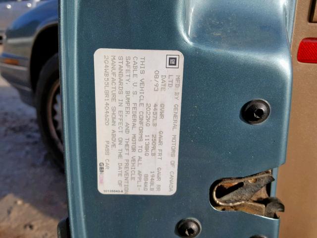 2G4WB55L8R1404620 - 1994 BUICK REGAL CUST GREEN photo 10