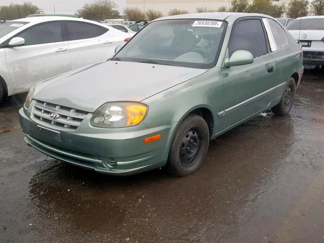 KMHCG35C73U236280 - 2003 HYUNDAI ACCENT GL GREEN photo 2