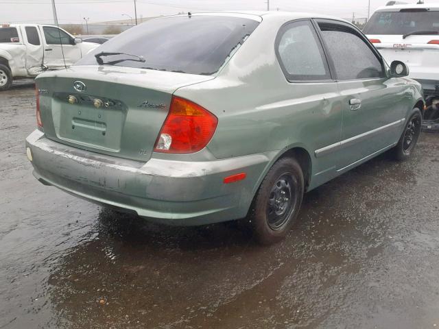 KMHCG35C73U236280 - 2003 HYUNDAI ACCENT GL GREEN photo 4