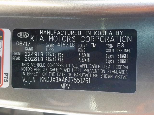 KNDJX3AA6J7551261 - 2018 KIA SOUL ! Boz foto 10