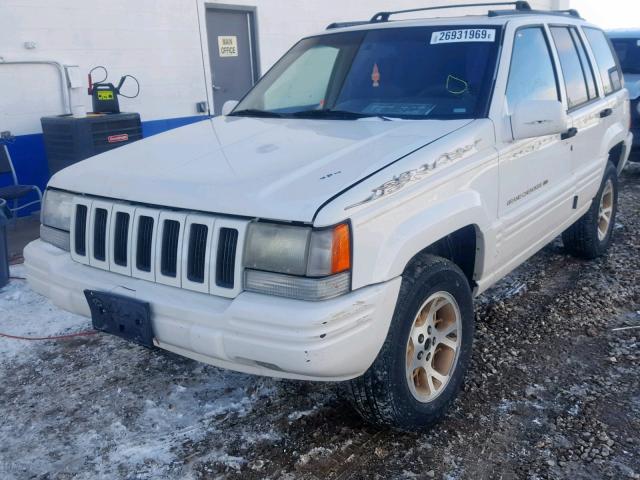 1J4GZ78Y2VC562098 - 1997 JEEP GRAND CHER WHITE photo 2