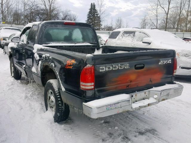 1B7GG12X82S721233 - 2002 DODGE DAKOTA BAS BLACK photo 3