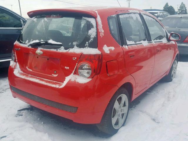 KL1TG6DEXAB103716 - 2010 CHEVROLET AVEO LT RED photo 4