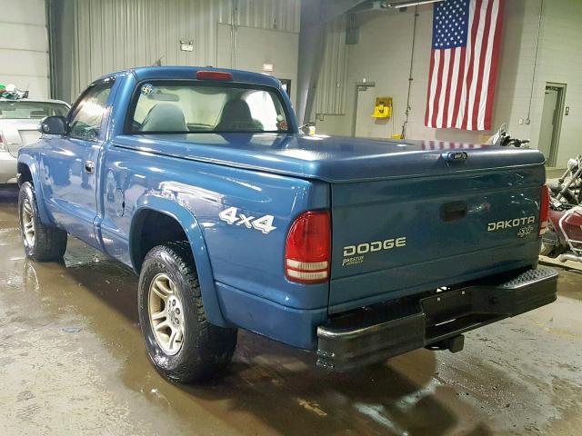 1D7GG16K84S561605 - 2004 DODGE DAKOTA SXT BLUE photo 3