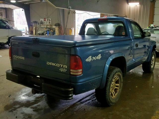 1D7GG16K84S561605 - 2004 DODGE DAKOTA SXT BLUE photo 4