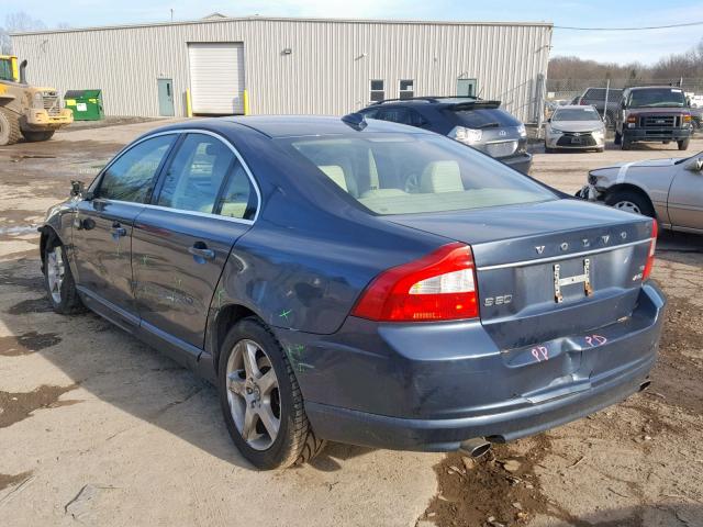 YV1AH992991091082 - 2009 VOLVO S80 T6 BLUE photo 3