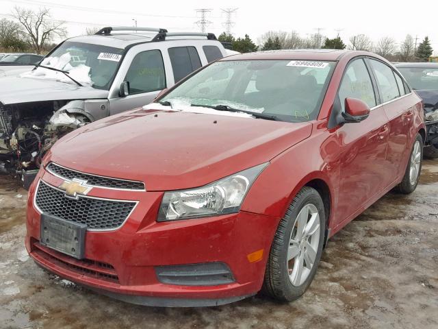 1G1P75SZ3E7169553 - 2014 CHEVROLET CRUZE RED photo 2