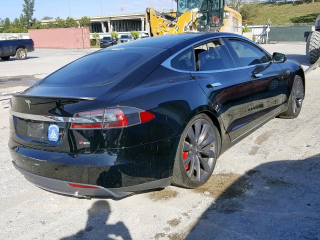 5YJSA1H11EFP33496 - 2014 TESLA MODEL S BLACK photo 4