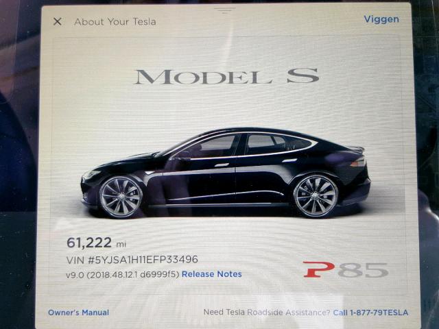 5YJSA1H11EFP33496 - 2014 TESLA MODEL S BLACK photo 8