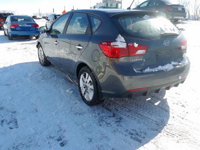 KNAFU5A2XD5740933 - 2013 KIA FORTE EX CHARCOAL photo 3