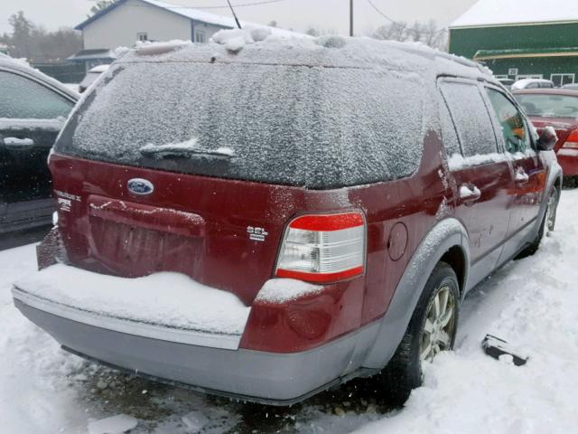 1FMDK05W88GA37675 - 2008 FORD TAURUS X S RED photo 4