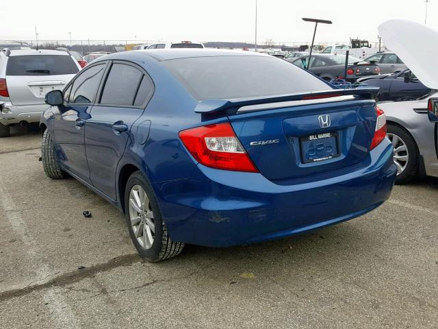 19XFB2F99CE044550 - 2012 HONDA CIVIC EXL BLUE photo 3