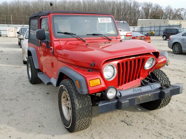 1J4FA49S04P768460 - 2004 JEEP WRANGLER / RED photo 1