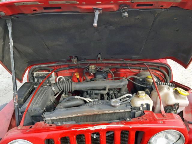 1J4FA49S04P768460 - 2004 JEEP WRANGLER / RED photo 7