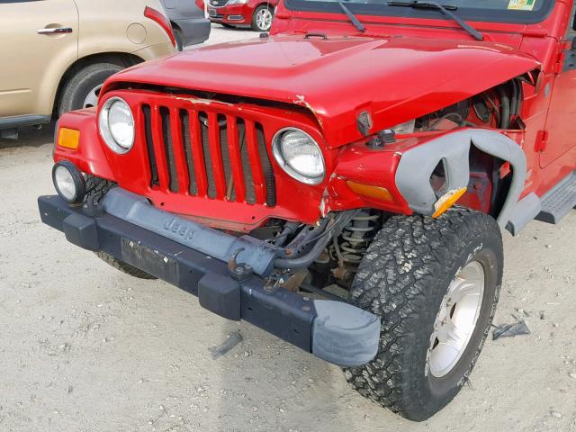 1J4FA49S04P768460 - 2004 JEEP WRANGLER / RED photo 9