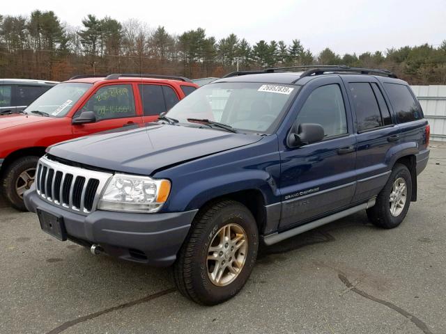 1J4GW48S62C320316 - 2002 JEEP GRAND CHER BLUE photo 2