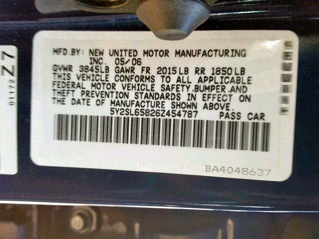 5Y2SL65826Z454787 - 2006 PONTIAC VIBE BLUE photo 10