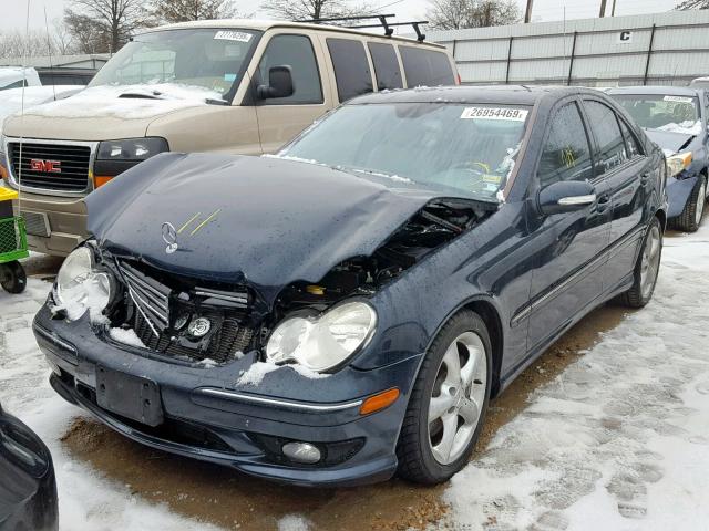 WDBRF40J25F593398 - 2005 MERCEDES-BENZ C 230K SPO BLUE photo 2