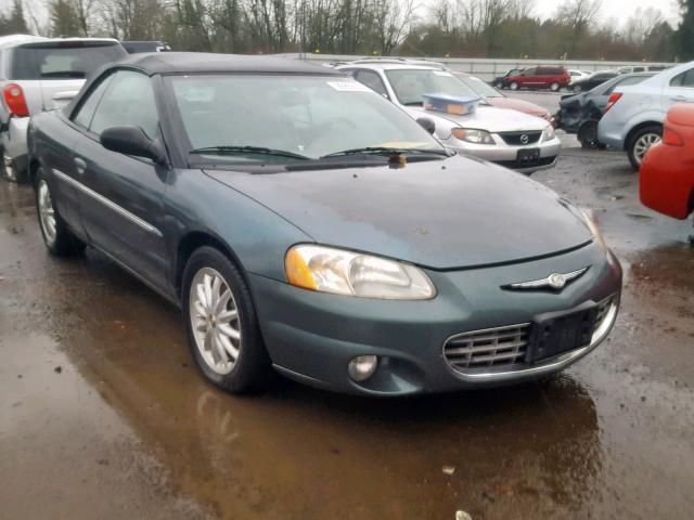 1C3EL55RX2N131769 - 2002 CHRYSLER SEBRING LX GREEN photo 1