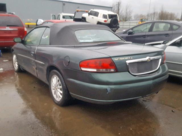 1C3EL55RX2N131769 - 2002 CHRYSLER SEBRING LX GREEN photo 3