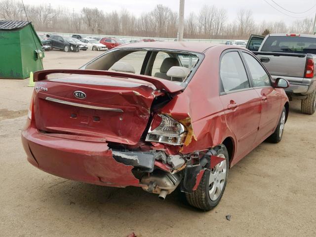 KNAFE121685532551 - 2008 KIA SPECTRA EX MAROON photo 4