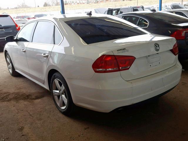 1VWBP7A33EC012507 - 2014 VOLKSWAGEN PASSAT SE WHITE photo 3