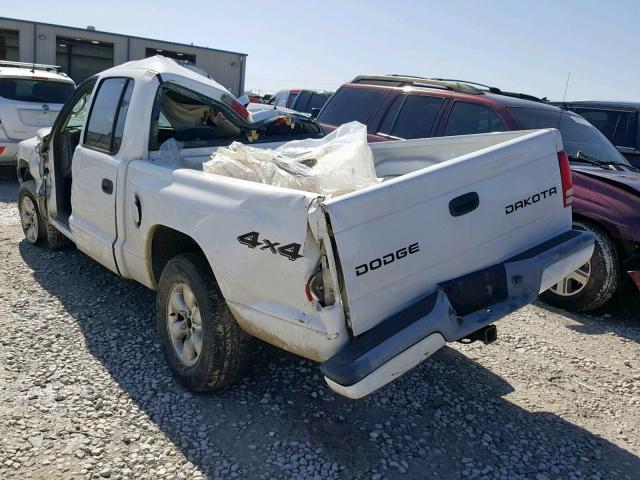 1D7HG38N94S641258 - 2004 DODGE DAKOTA QUA WHITE photo 3