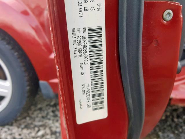 1B3HB48B58D587313 - 2008 DODGE CALIBER SX RED photo 10