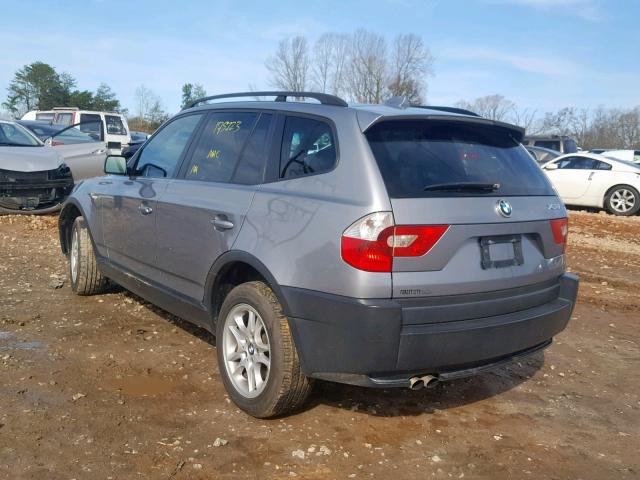 WBXPA734X5WC46096 - 2005 BMW X3 2.5I GRAY photo 3