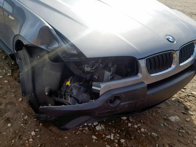 WBXPA734X5WC46096 - 2005 BMW X3 2.5I GRAY photo 9