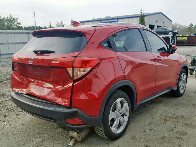 3CZRU5H78GM738883 - 2016 HONDA HR-V EXL RED photo 4