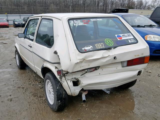 1VWBG0176CV037512 - 1982 VOLKSWAGEN RABBIT L C WHITE photo 3