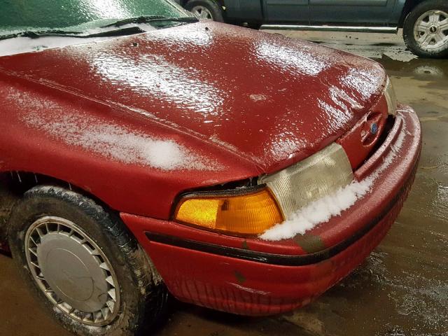 3FAPP13J1PR183106 - 1993 FORD ESCORT LX RED photo 9