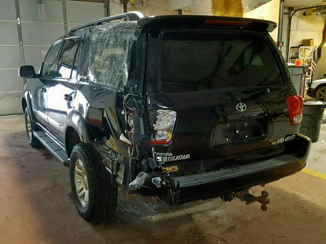 5TDBT48A26S276996 - 2006 TOYOTA SEQUOIA LI BLACK photo 3