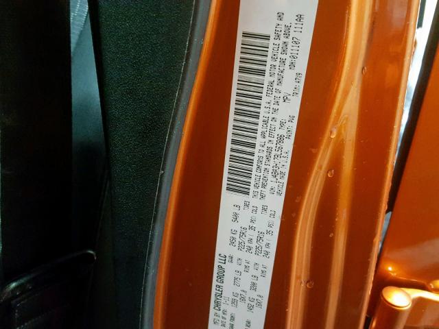 1J4BA3H17BL567886 - 2011 JEEP WRANGLER U ORANGE photo 10