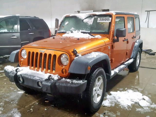 1J4BA3H17BL567886 - 2011 JEEP WRANGLER U ORANGE photo 2
