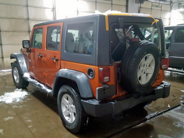 1J4BA3H17BL567886 - 2011 JEEP WRANGLER U ORANGE photo 3